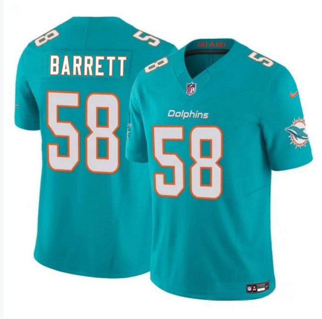 Men's Miami Dolphins Shaquil Barrett Aqua 2024 F.U.S.E. Vapor Football Jersey