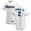Mens Miami Marlins Jazz Chisholm Jr. White Alternate Flex Base Jersey