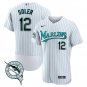 Men's Miami Marlins Jorge Soler White Flex Base Stitched Jersey