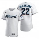 Mens Miami Marlins Sandy Alcantara Flex Base Jersey White