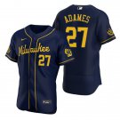 Men's Milwaukee Brewers Willy Adames Navy Flex Baseball Jersey