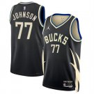 Men's Milwaukee Bucks AJ Johnson Black 2024 Draft Statement Edition Jersey