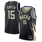 Men's Milwaukee Bucks Tyler Smith Black 2024 Draft Statement Edition Stitched Jersey