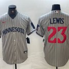 Men's Minnesota Twins Royce Lewis Gray Cool Base Stitched Baseball Jersey