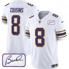 Men's Minnesota Vikings Kirk Cousins White 2023 F.U.S.E. Bud Grant Patch Limited Jersey