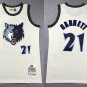 Men's Mitchell & Ness Timberwolves Kevin Garnett Basketball Jersey Cream White