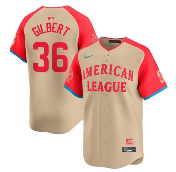 Men's National League Logan Gilbert Cream 2024 All-Star Limited Stitched Baseball Jersey