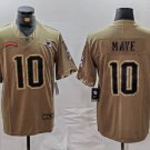 Men's New England Patriots Drake Maye Olive 2022 Salute To Service Football Jersey