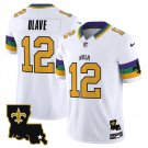Mens New Orleans Saints Chris Olave White 2024 F.U.S.E. Vapor Limited Football Jersey