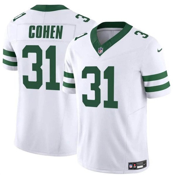 Men's New York Jets Tarik Cohen White 2023 F.U.S.E. Vapor Throwback Football Jersey