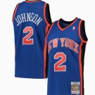 Men's New York Knicks Larry Johnson Basketball Jersey Blue 1998-1999
