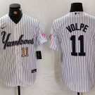 Men's New York Yankees Anthony Volpe White Pinstripe Fashion Cool Base Jersey