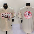 Mens New York Yankees Blank Cream The Bronx Graffiti V2 Baseball Jersey 2024