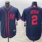 Men's New York Yankees Derek Jeter Navy Red Fashion Cool Base Jersey
