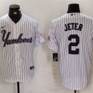 Men's New York Yankees Derek Jeter White Cool Base Stitched Jersey