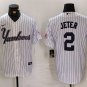 Men's New York Yankees Derek Jeter White Cool Base Stitched Jersey