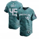 Men's New York Yankees Gerrit Cole Teal 2023 All-Star Flex Base Stitched Baseball Jersey