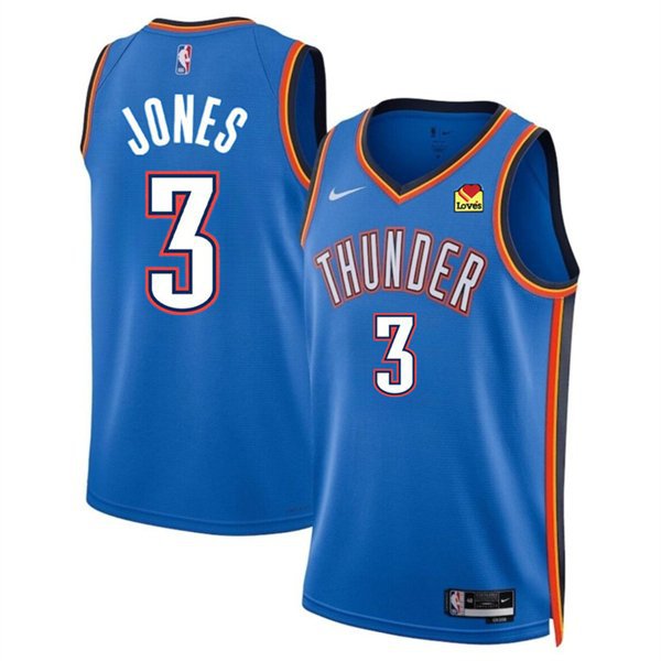 Men's Oklahoma City Thunder Dillon Jones Blue 2024 Draft Icon Edition Jersey