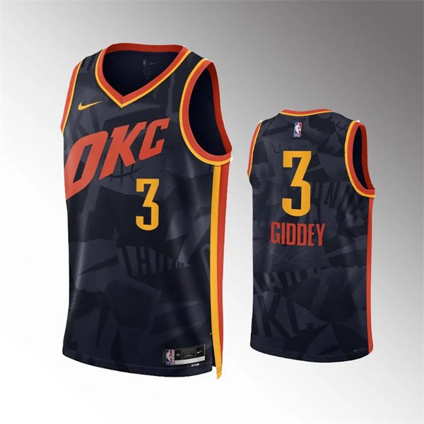 Mens Oklahoma City Thunder Josh Giddey Black 2023-24 City Edition Swingman Jersey