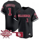 Men's Oklahoma Sooners Cydney Sanders Black 2024 Softball National Champions Jersey