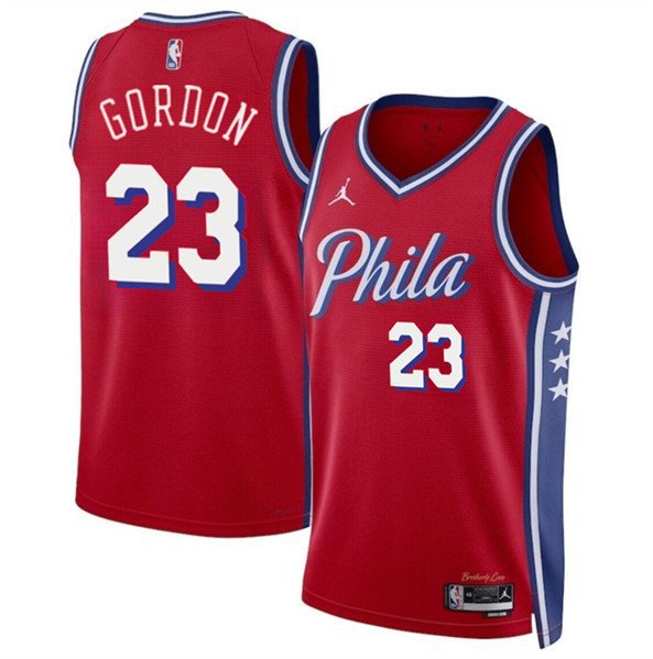 Men's Philadelphia 76ers Eric Gordon Red Statement Edition Stitched Jersey