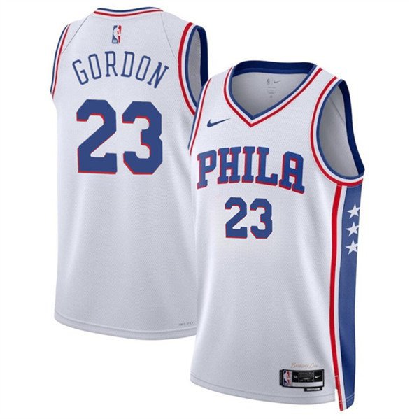 Men's Philadelphia 76ers Eric Gordon White Association Edition Stitched Jersey