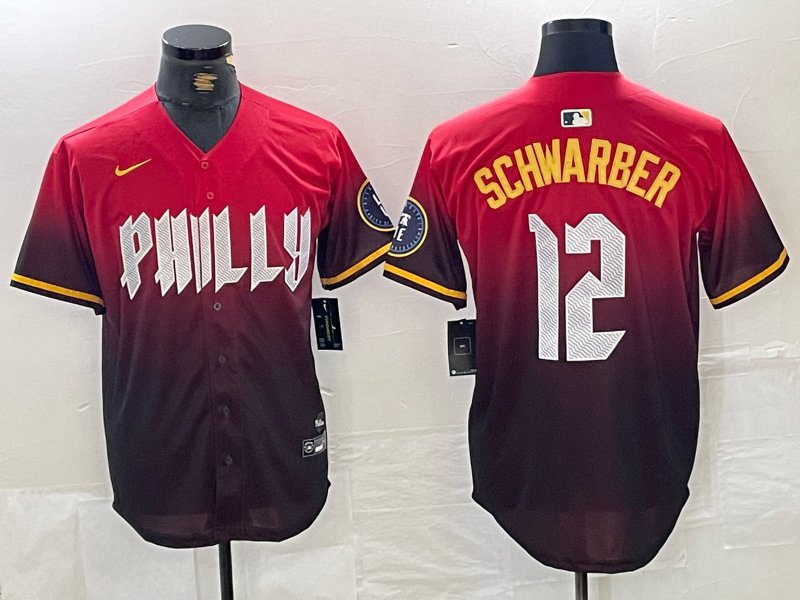 Men's Philadelphia Phillies Kyle Schwarber Red 2024 City Cool Base Jersey
