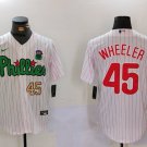 Men's Philadelphia Phillies Zack Wheeler White Green Cool Base Stitched Jerseys