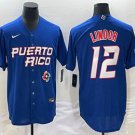 Men's Puerto Rico Baseball Francisco Lindor 2023 Royal World Classic Jersey
