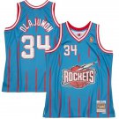 Men's Rockets #34 Hakeem Olajuwon Retro Jersey Blue