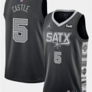Men's San Antonio Spurs Stephon Castle Black 2024 Draft Statement Edition Jersey