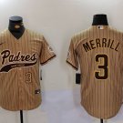 Men's San Diego Padres Jackson Merrill Tan 2023 Cool Base Stitched Jerseys