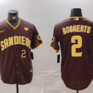 Men's San Diego Padres Xander Bogaerts Number Brown With PS Patch Cool Baseball Jersey