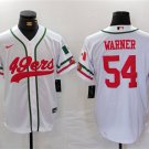 Men's San Francisco 49ers Fred Warner White With Patch Cool Baseball Jersey