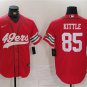 Men's San Francisco 49ers George Kittle Red With Patch Cool Base Stitched Jersey