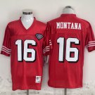 Men's San Francisco 49ers Joe Montana 75TH Red Stitched Jersey