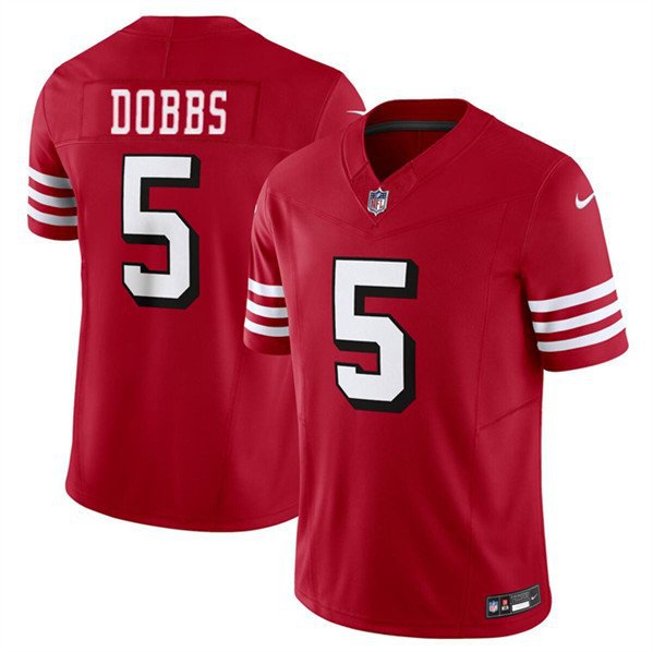 Men's San Francisco 49ers Josh Dobbs Color Rush Red 2024 F.U.S.E. Football Jersey