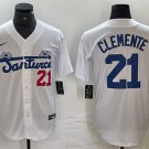 Men's Santurce Crabbers Roberto Clemente White Cool Base Stitched Baseball Jersey