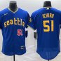 Men's Seattle Mariners Ichiro Suzuki Blue 2023 City Connect Flex Base Jersey