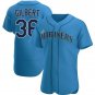 Men's Seattle Mariners Logan Gilbert Royal Flex Base Stitched Jersey