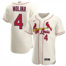 Mens St. Louis Cardinals Yadier Molina Flex Baseball Jersey Cream