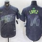 Men's Tampa Bay Rays Jacob Lopez Charcoal 2024 City Connect Cool Baseball Jersey