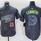 Men's Tampa Bay Rays Junior Caminero Charcoal 2024 City Connect Cool Baseball Jersey