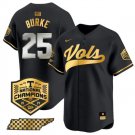 Men's Tennessee Volunteers Blake Burke Black Gold 2024 Champions Vapor Baseball Jersey