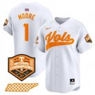 Men's Tennessee Volunteers Christian Moore White 2024 Champions Vapor Baseball Jersey