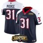 Men's Texans Dameon Pierce Navy White 2023 F.U.S.E. AFC South Champions Patch Jersey