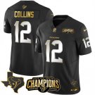 Men's Texans Nico Collins Black Gold 2024 F.U.S.E. AFC South Champions Patch Jersey
