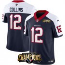 Men's Texans Nico Collins Navy White 2023 F.U.S.E. AFC South Champions Patch Jersey