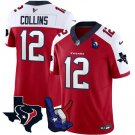 Men's Texans Nico Collins Red 2023 F.U.S.E. With Hand Sign Throwing Up Patch Jersey