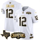 Men's Texans Nico Collins White Gold 2024 F.U.S.E. AFC South Champions Patch Jersey